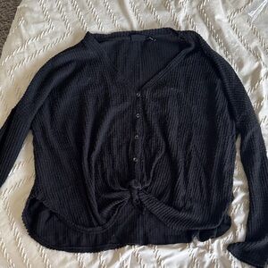 Urban Outfitters Black Button-Down Knit Top